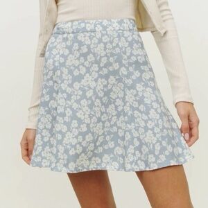 Reformation Flounce Light Blue Mini Skirt Size 0